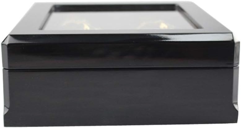 腕時計収納ボックス 透明窓木製ウォッチボックス8ジュエリーボックスウォッチボックス塗りの木製箱の表示ボックス 腕時計収納ケース アクセサリー (色 : Black Size : S)