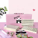 麻雀牌 パンダミニ麻雀 小型屋外旅行ポータブル麻雀 144家庭用麻雀 滑り止めテーブルマット付き