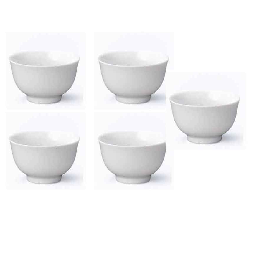 Rakuten - 美濃焼　五客湯呑　美風湯呑　ヒラワン　60cc 5客1組　/ゆのみ/日本製/シンプル/陶器/ゼリー/和食器/デザート