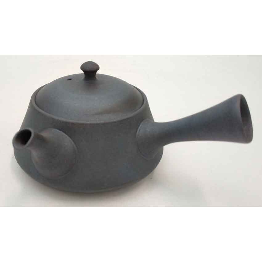 急須 常滑焼 徳太作【BLACK＆WHITE】徳太黒地平三角急須　/名工作品 常滑 ささめ 日本製 陶器 作家もの 贈り物