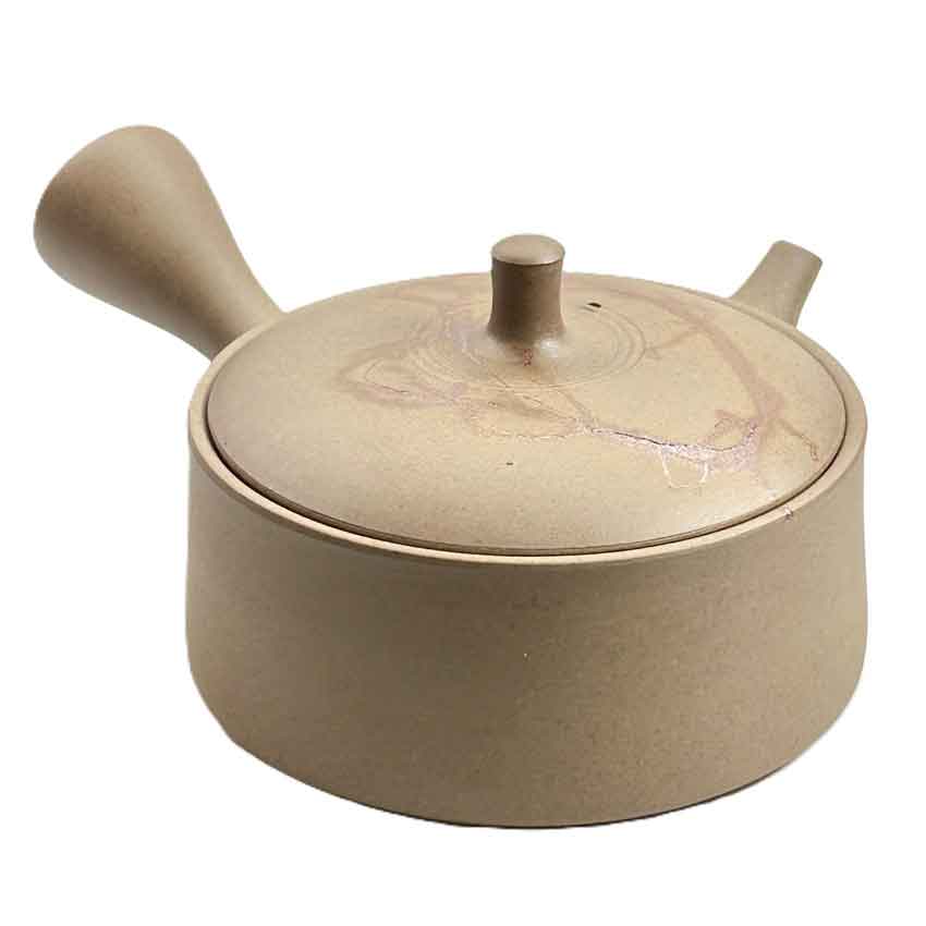 Rakuten - 常滑焼　伝統工芸士 玉光 焼締平型藻掛急須　180cc　/名工作品 二代目玉光 日本製 陶器 作家もの 機能急須 常滑焼急須 セラメッシュ ティーポット 茶器 煎茶