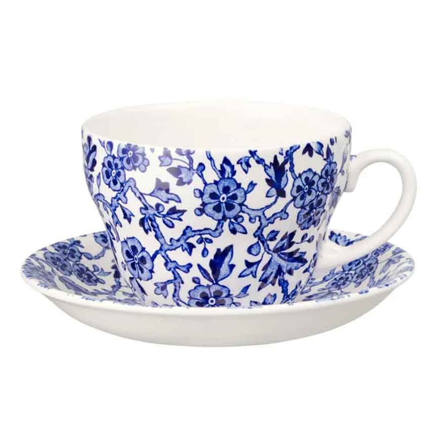 バーレイ 英国食器 Burleigh ブルーアーデン ブレックファーストカップ&ソーサー /花柄/おしゃれ/かわいい/おすすめ/ギフトセット