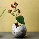 常滑焼 石堂作 粉引ハゼ 花器 日本製/花瓶/花入れ/花器/床の間飾り/フラワーベース/焼き物/和/ギフト/伝統工芸/石堂道夫