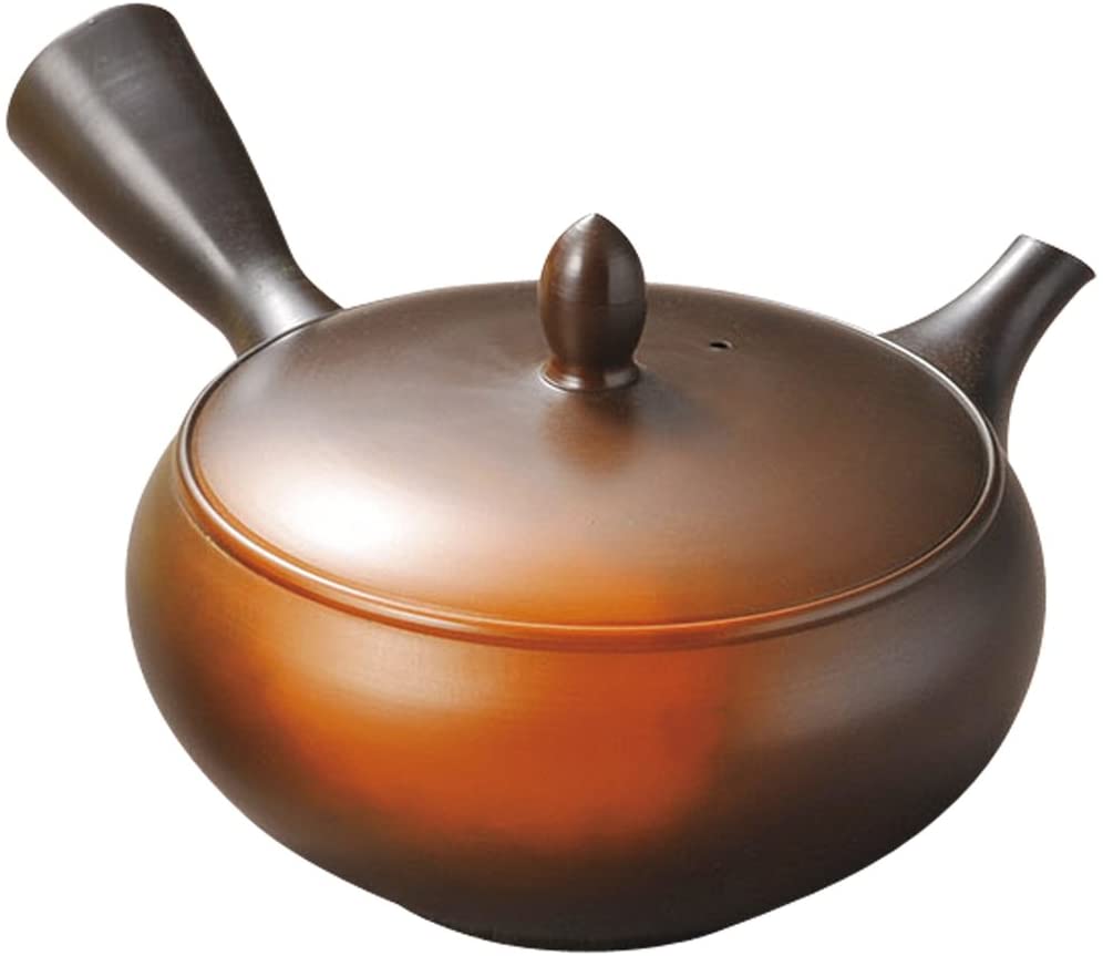 樂天商城 - 常滑焼【名工作品】弘二作　窯変平丸急須　170cc　日本製 陶器 機能急須 常滑焼急須 陶製茶こし