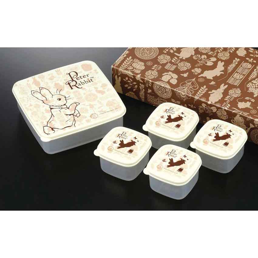Rakuten - ピーターラビット　シールウェア　5個セット　peterrabbit お弁当 かわいい ウサギ 兎 ランチグッズ ランチケース 保存容器