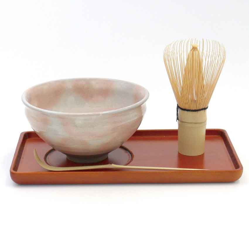 美濃焼 高瀬　抹茶碗セット　スタンダード4点セット　高瀬粉引　///茶道具/抹茶椀/伝統工芸品/抹茶茶碗..