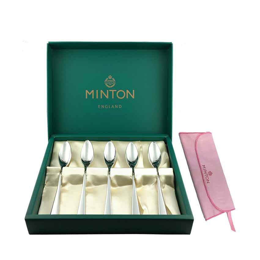 Rakuten - MINTON ミントン Sシリーズ ティースプーン5pcsセット　（ファブリック付）　MINTON/ティーグッズ/シンプル/スタイリッシュ/日本製/ギフト