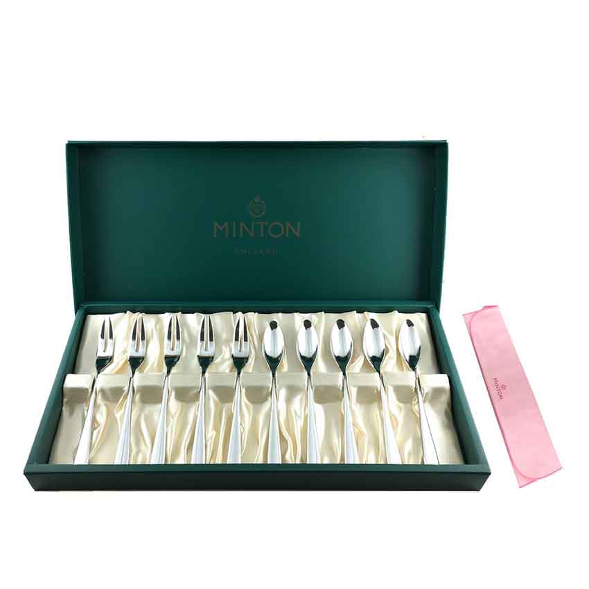 ミントン カトラリー MINTON ミントン Sシリーズ ティースプーン・ケーキフォーク10pcsセット（ファブリック付）　MINTON/ティーグッズ/シンプル/スタイリッシュ/日本製