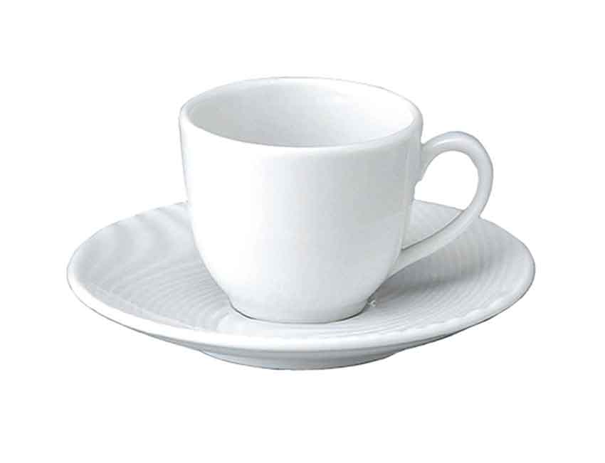 APILCO アピルコ ナラ コーヒーカップ&ソーサー　100cc　フランス/コーヒーカップ/カフェ/白/南仏/洋食器/陶器