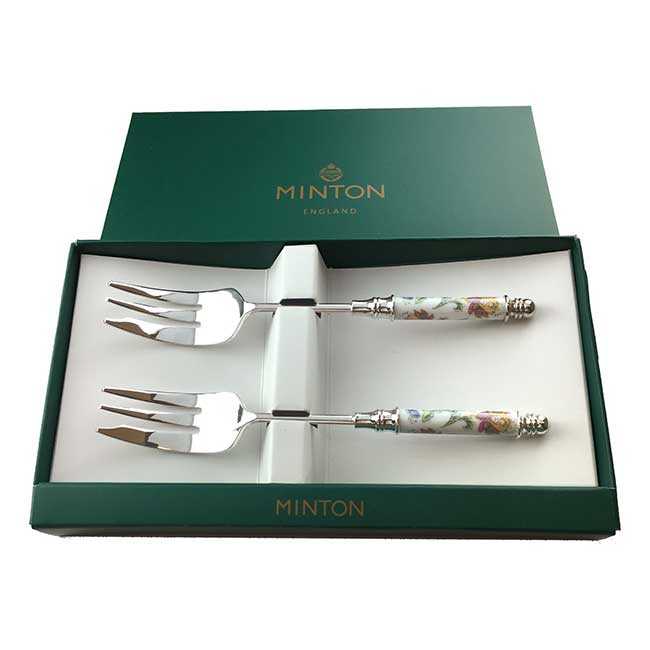 MINTON ミントン ハドンホール ショートハンドル ケーキフォーク　2pcsセット（銀仕様）　MINTON/ティ..