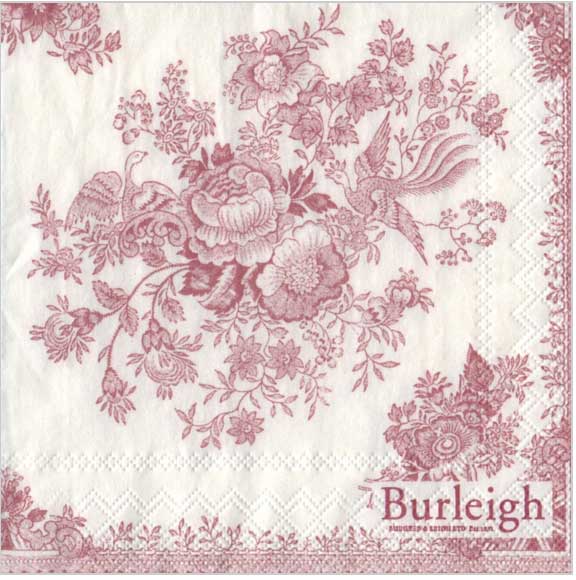 バーレイ 英国食器　Burleigh　アジアティックフェザンツ柄 ぺーパーナプキンスクエア 色：レッド　デ..