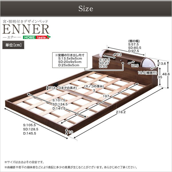 【送料無料】宮、照明付きデザインベッド[エナー-ENNER-(セミダブル) ] おすすめ 人気 安い 激安 格安 セール sale バーゲン おしゃれ 誕生日 プレゼント ギフト レビュー キャンペーン 家具 インテリア 雑貨 引越し 新生活 ホワイトデー