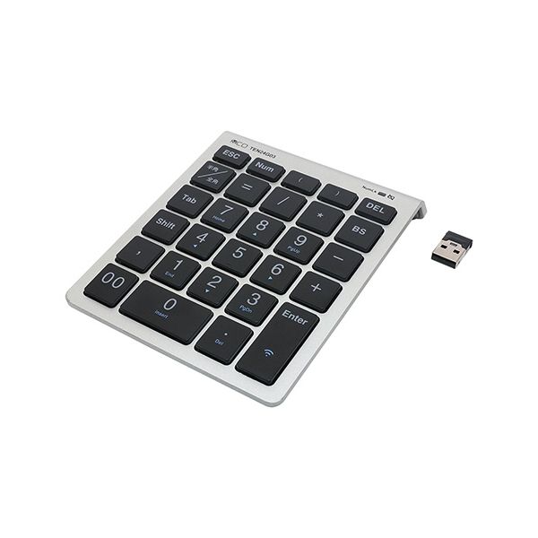 【おすすめ・人気】ナカバヤシ ミヨシ2.4GHzワイヤレステンキー シルバー TEN24G03/SL 1個|安い 激安 格安