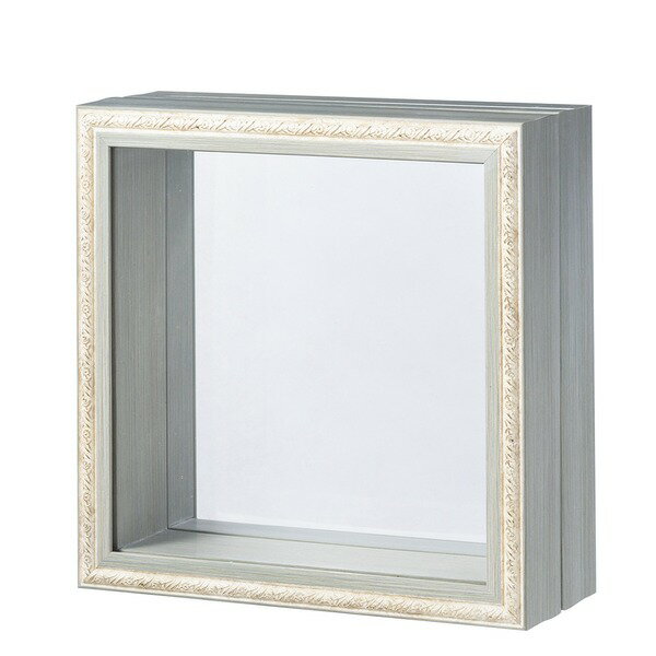 【おすすめ・人気】宙に浮いてるような透明収納ケース クリアケースフレーム付き(200角 収納寸法：200×200×55+30mm) ライトブルー|安い 激安 格安