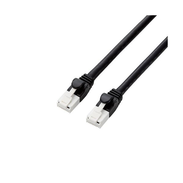【送料無料】[5個セット] エレコム ツメ折れ防止LANケーブル(Cat6A) 5m GM-LDGPAT/BK50X5　おすすめ 人..