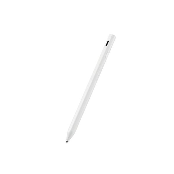 【送料無料】エレコム タッチペン/スタイラス/リチウム充電式/汎用/磁気吸着/USB-C充電/ペン先交換可能/ペン先付属なし/ホワイト P-TPACST03WH...