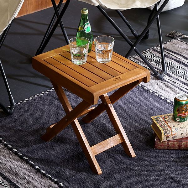 【おすすめ・人気】アウトドア テーブル フォールディングテーブル 幅40cm×奥行30cm×高さ40cm ナチュラ..
