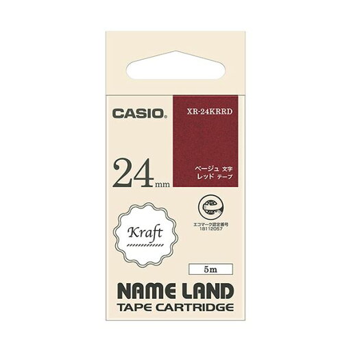 【おすすめ・人気】カシオ NAME LANDクラフトテープ 24mm×5m レッド/ベージュ文字 XR-24KRRD 1個|安い 激安 格安 【おすすめ・人気】カシオ NAME LANDクラフトテープ 24mm×5m レッド/ベージュ文字 XR-24KRRD 1個|安い 激安 格安