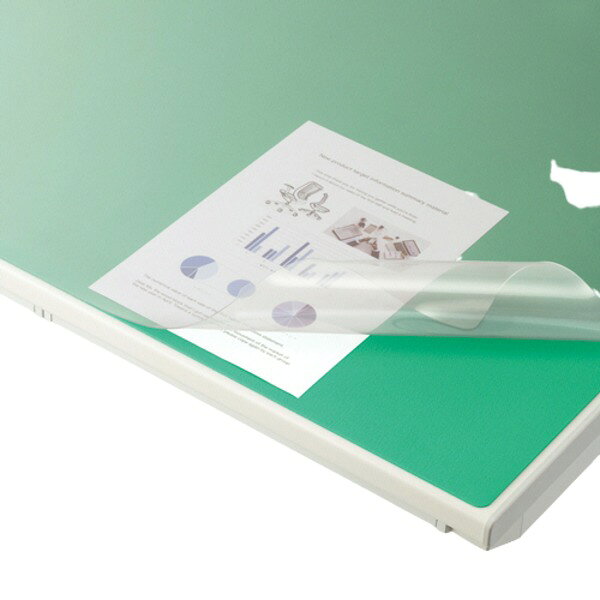 【送料無料】ライオン事務器 バイオマスデスクマット バイオマス配合再生塩ビPBKタイプ ダブル(グリーンマット付) 1045×620×1.2mm No.6-PB...