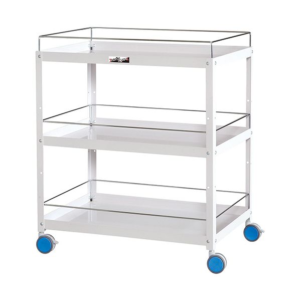 【おすすめ・人気】山金工業 色彩（Irodori）ワゴン コボレ止め付き3段 750×500×892mm キャスター：ス..