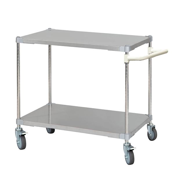 【おすすめ・人気】ステンレスシェルフワゴン 60×90cm 2段 ホワイト キャスター 700 取っ手付き 日本製 ステンレス シェルフ ワゴン 組立式|安い 激安 格安