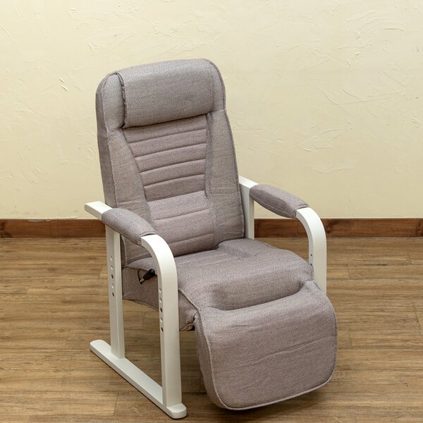 【おすすめ・人気】レバー式リクライニングチェア 【フット付き】 ホワイト 肘付き 座面高さ調節可 組立品【代引不可】|安い 激安 格安