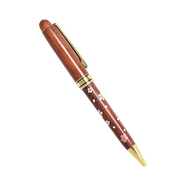 【おすすめ・人気】木製 漆芸ボールペン さくらちらし φ1.5×14.5cm 木製のボールペンに立体的な蒔絵を施した一品 B1110617|安い 激安 格安