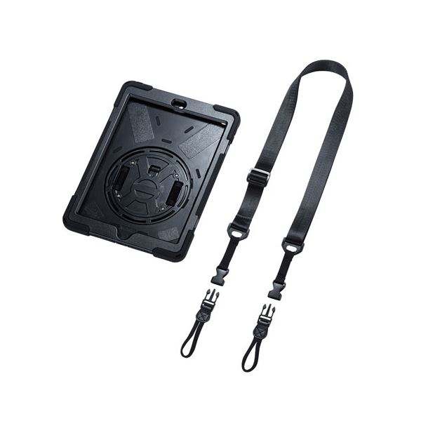 【送料無料】サンワサプライ iPad 10.2インチ 耐衝撃ケース(ハンドル、スタンド、ショルダーベルト付き・ブラック) PDA-IPAD1617BK 引越し ...
