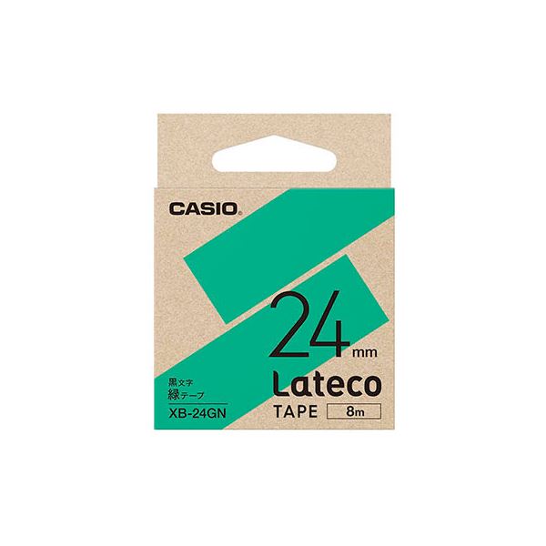 【おすすめ・人気】【5個セット】 カシオ計算機 Lateco専用詰替用テープ/緑に黒文字/24mm XB-24GNX5|安い 激安 格安