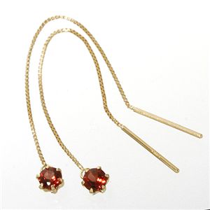 【送料無料】K18 バースデイジュエリーチェーンピアス ガーネット(1月) おすすめ 人気 安い 激安 格安 おしゃれ 誕生日 プレゼント ギフト 引越し 新生活 ホワイトデー