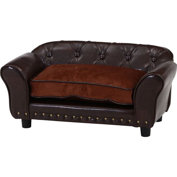 【おすすめ・人気】ペットソファ（チェスターフィールド風） BR ブラウン【代引不可】|安い 激安 格安