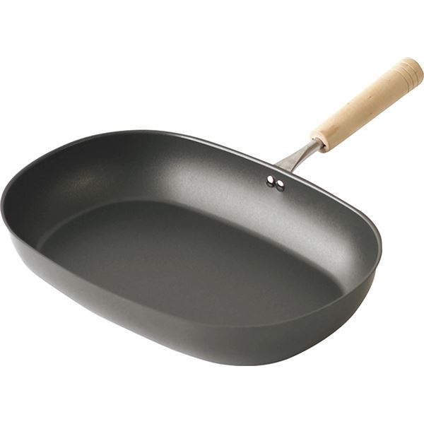 【送料無料】鉄オーバルフライパン/調理器具[約315×385×70mm] 日本製 木製取手付き 箱入り 『匠味』 [台所 キッチン] おすすめ 人気 安い 激安 格安 おしゃれ 誕生日 プレゼント ギフト 引越し 新生活 ホワイトデー