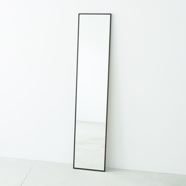 【おすすめ・人気】細枠ウォールミラー 幅32cm(ブラウン/茶) 天然木 姿見鏡 スリム 高級感 木製 飛散防止加工 壁掛け 北欧風 玄関 トイレ 洗面 日本製 完成品 NK-6|安い 激安 格安