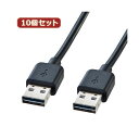 【送料無料】10個セット サンワサプライ 両面挿せるUSBケーブル(A-Aタイプ) KU-RAA3 KU-RAA3X10 おすすめ 人気 安い 激安 格安 おし...