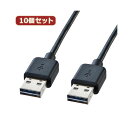 【送料無料】10個セット サンワサプライ 両面挿せるUSBケーブル(A-Aタイプ) KU-RAA2 KU-RAA2X10 おすすめ 人気 安い 激安 格安 おし...
