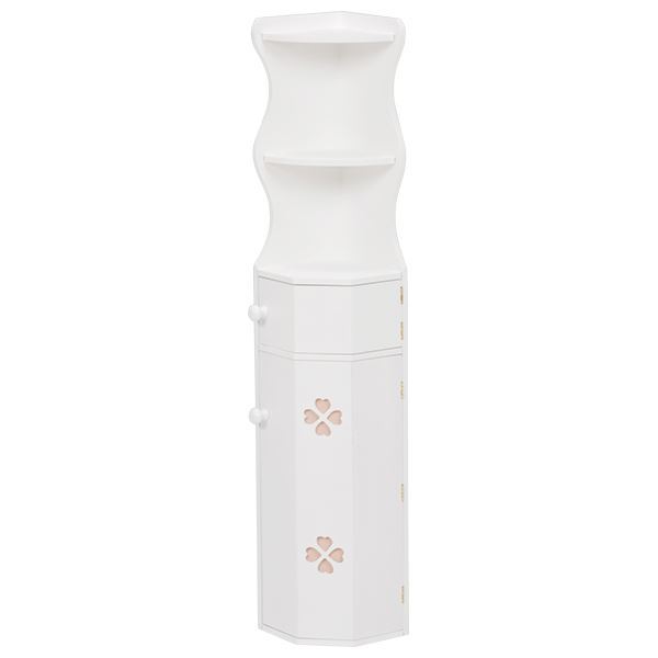 【おすすめ・人気】トイレラック トイレ収納 約幅16cm ホワイト スリム コーナーラック 完成品 お手洗い 御手洗 収納家具 収納用品 掃除用品【代引不可】|安い 激安 格安