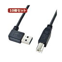 【送料無料】10個セット サンワサプライ 両面挿せるL型USBケーブル(A-B標準) KU-RL2 KU-RL2X10 おすすめ 人気 安い 激安 格安 おしゃれ 誕生日 プレゼント ギフト 引越し 新生活 ホワイトデー