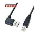 【送料無料】10個セット サンワサプライ 両面挿せるL型USBケーブル(A-B標準) KU-RL15 KU-RL15X10 おすすめ 人気 安い 激安 格安 おしゃれ 誕生日 プレゼント ギフト 引越し 新生活 ホワイトデー