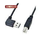 【送料無料】10個セット サンワサプライ 両面挿せるL型USBケーブル(A-B標準) KU-RL1 KU-RL1X10 おすすめ 人気 安い 激安 格安 おしゃれ 誕生日 プレゼント ギフト 引越し 新生活 ホワイトデー