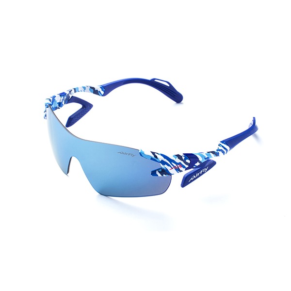 【送料無料】ノーズパッドレススポーツサングラス AirFly(エアフライ) AF-301 C-4 ブルーカモフラージュ ミラーレンズ ユニセックス 男女兼用 お...