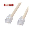 【送料無料】5個セット サンワサプライ シールド付ツイストモジュラーケーブル TEL-ST-10N2X5 おすすめ 人気 安い 激安 格安 おしゃれ 誕生日 プ...