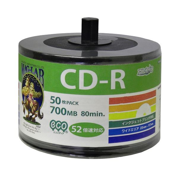 (まとめ)HI DISC CD-R 700MB 50枚エコパック データ用 52倍速対応 白ワイドプリンタブル 詰め替え用エコパック HDCR80GP50SB2|安い 激安 格安