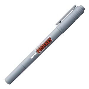 【おすすめ・人気】（まとめ） 三菱鉛筆 水性マーカー プロッキー 細字丸芯+極細 灰 PM120T.37 1本 【×50セット】|安い 激安 格安(3)