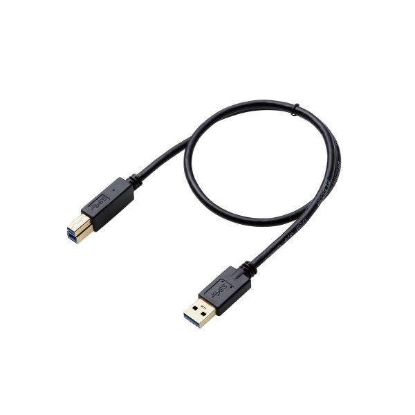 【送料無料】(まとめ) エレコム USB3.0ケーブル/A-Bタイプ/AV売場用/0.5m/ブラック DH-AB3N05BK[×3セット]　おすすめ 人気 安い 激安 ..