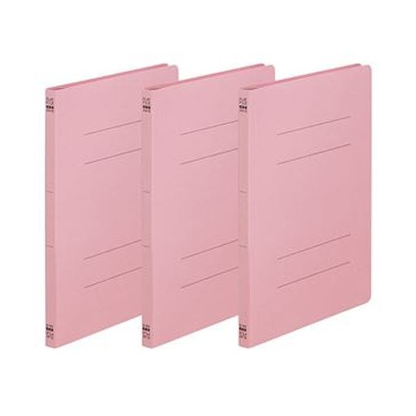 【送料無料】(まとめ) TANOSEE フラットファイル(ノンステープルタイプ) A4タテ 150枚収容 背幅18mm ピンク 1パック(3冊) [×100セッ...