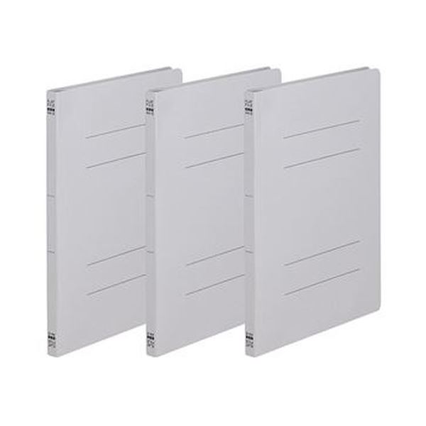 【送料無料】(まとめ) TANOSEE フラットファイル(ノンステープルタイプ) A4タテ 150枚収容 背幅18mm グレー 1パック(3冊) [×100セッ...