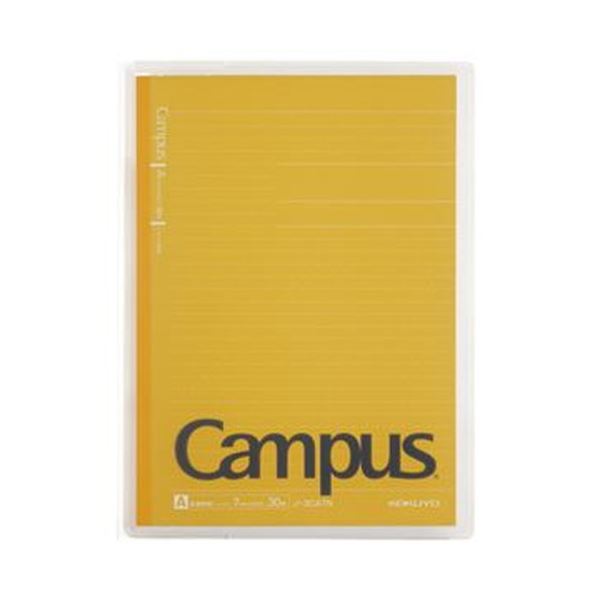 【送料無料】(まとめ) コクヨ キャンパスカバーノート(プリント収納ポケット付き) セミB5 A罫 30枚 イエロー ノ-623A-Y 1セット(5冊) [×5...