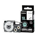 【送料無料】(まとめ) カシオ NAME LANDキレイにはがせて下地がかくせる強粘着テープ 18mm×8m 白/黒文字 XR-18GCWE 1個[×10セット...
