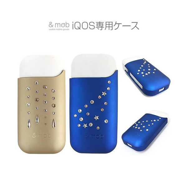 モバエールアイコスケースメタリックスワロプラチナゴールド