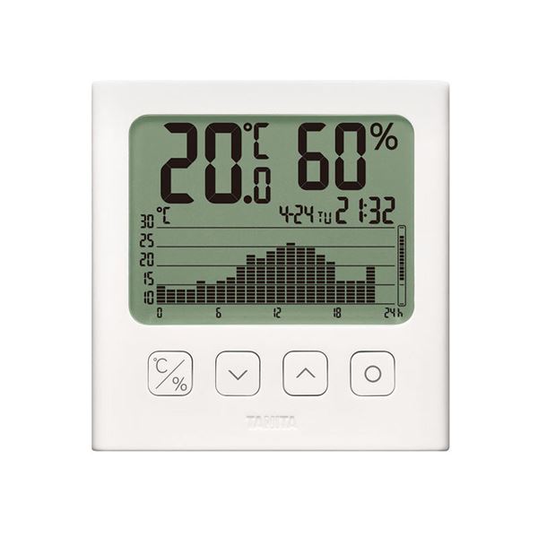【送料無料】グラフ付きデジタル温湿度計 TT-581-WH　おすすめ 人気 安い 激安 格安 おしゃれ 誕生日 プレゼント ギフト 引越し 新生活 ホワイトデー